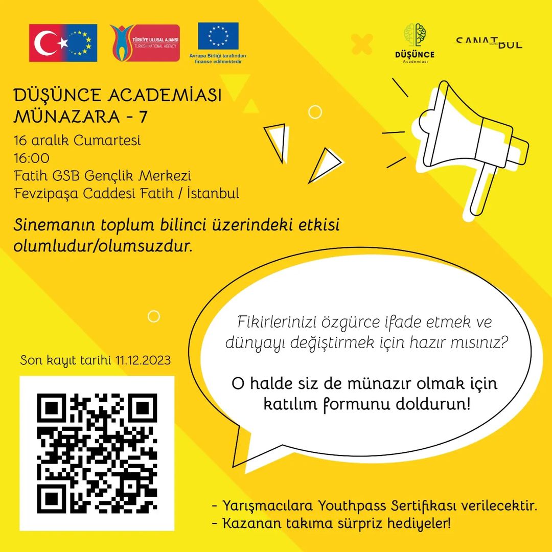 Sanatbul - ‘’Sinemanın toplum bilinci üzerindeki etkisi olumludur/olumsuzdur.'’ 7. Münazara Etkinliği