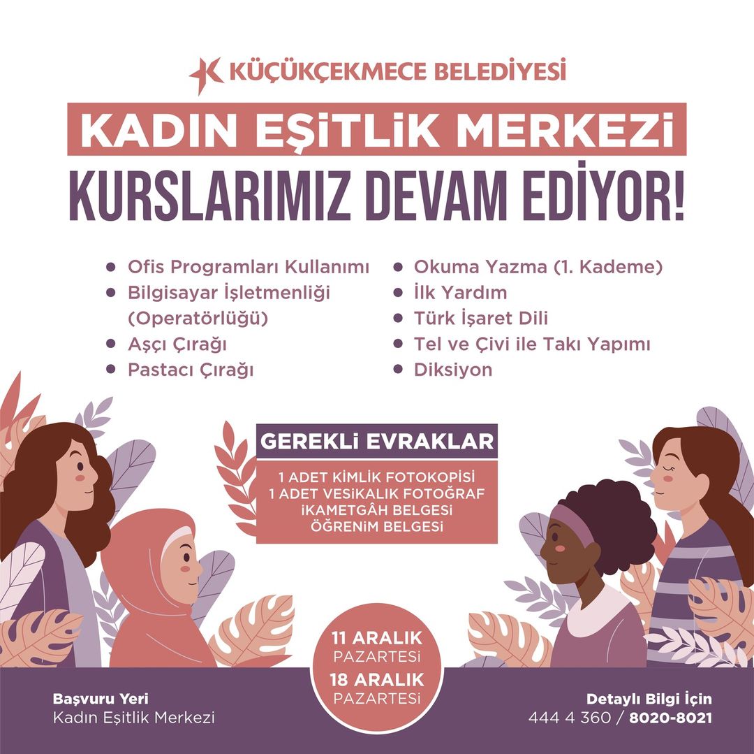 Küçükçekmece - Kadın Eşitlik Merkezi Kursları