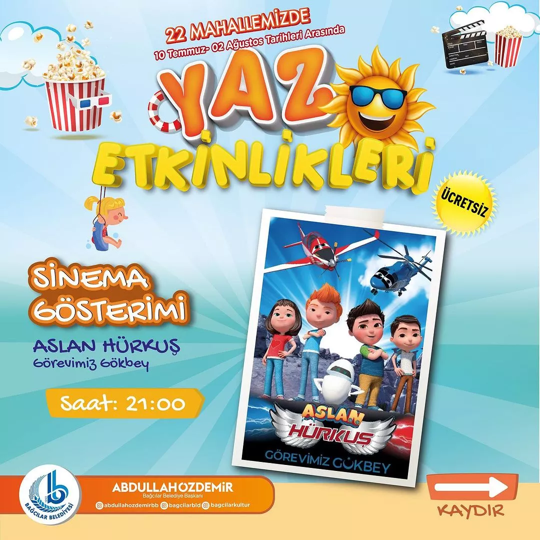 Bağcılar Belediyesi - Yaz Etkinlikleri, Sinema Gösterimi