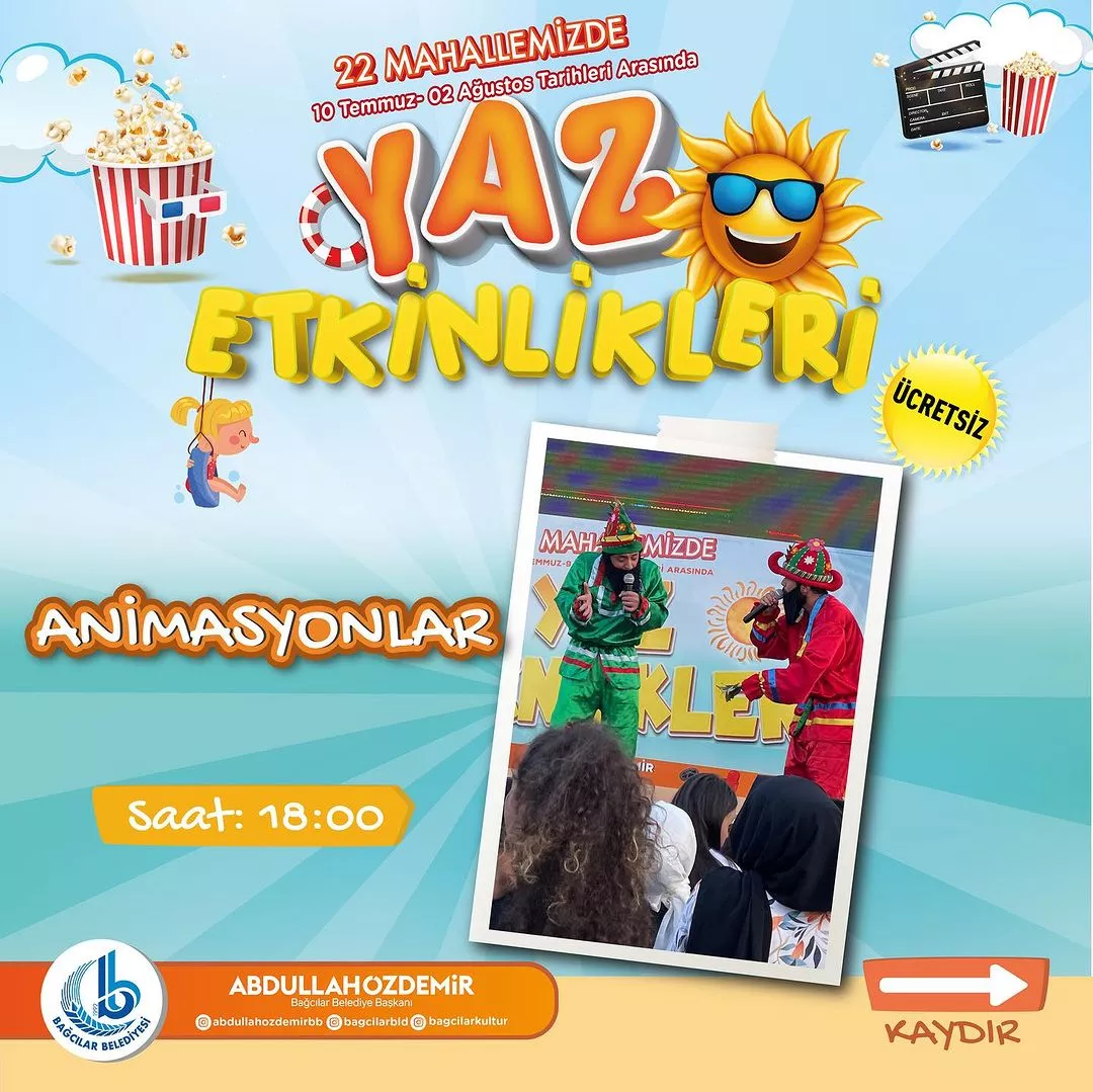 Bağcılar Belediyesi - Yaz Etkinlikleri, Animasyonlar