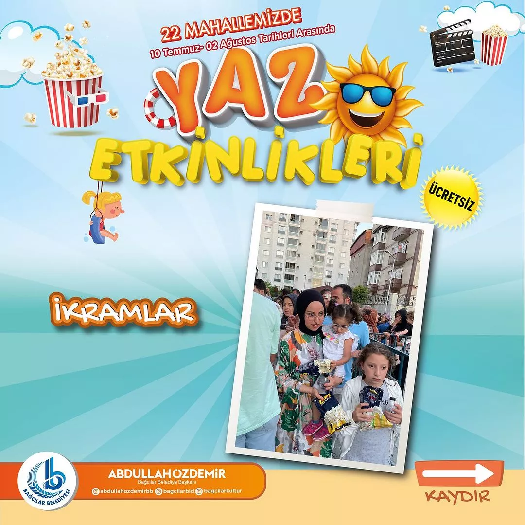 Bağcılar Belediyesi - Yaz Etkinlikleri, İkramlar