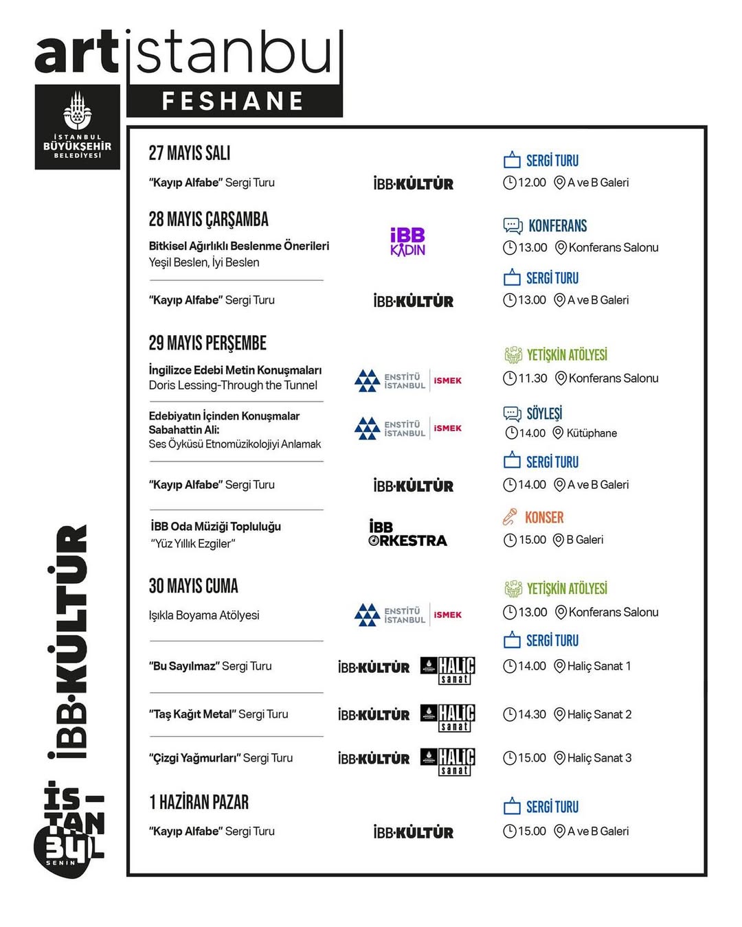 Artİstanbul Feshane - 27 Mayıs - 1 Haziran Haftası Etkinlikleri