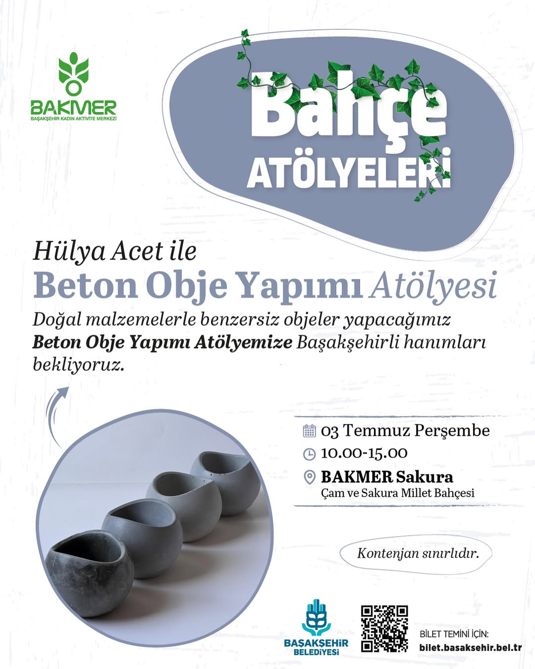 Başakşehir Belediyesi - Hülya Acet ile Beton Obje Yapımı Atölyesi 