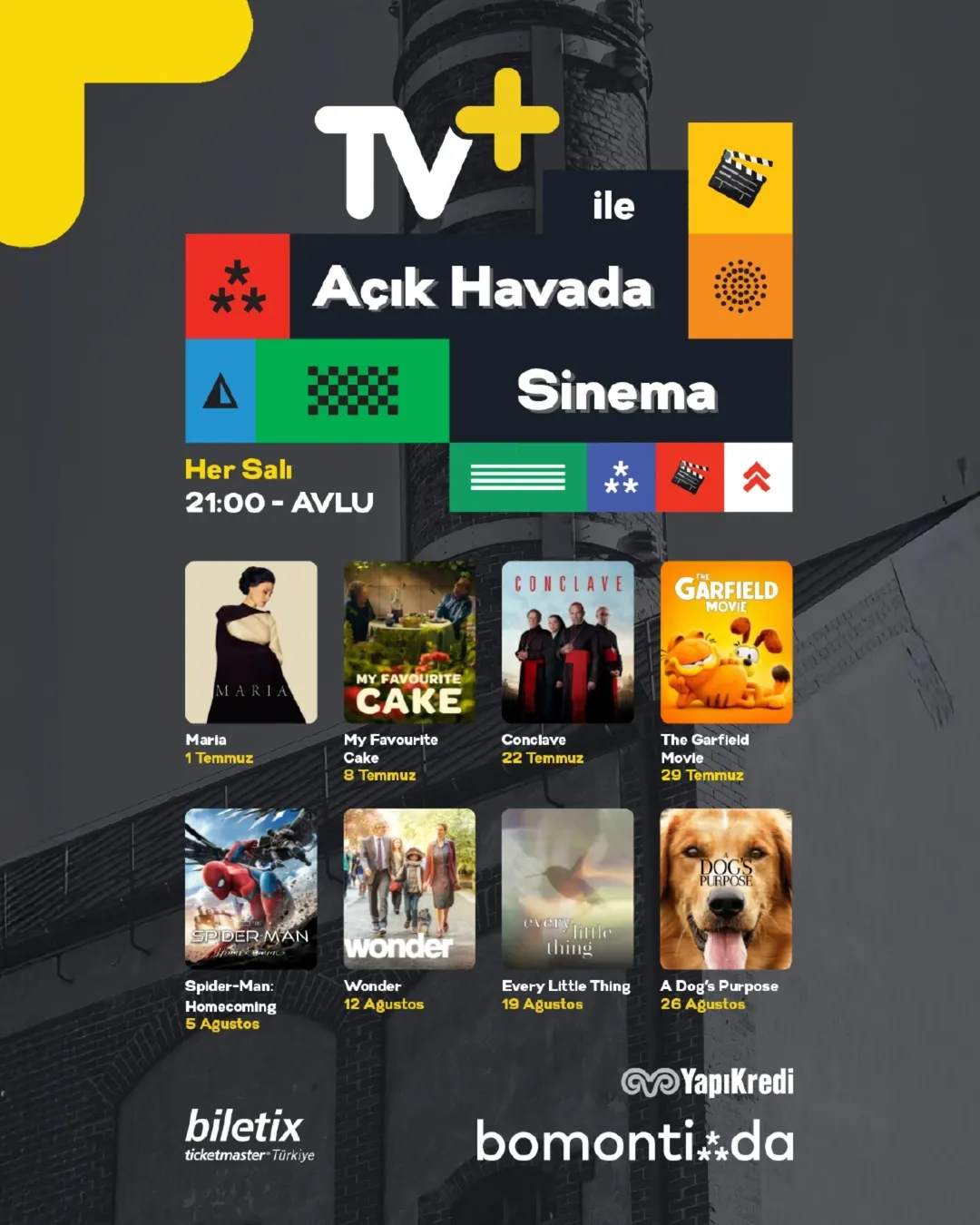  yapikredibomontia - TV+  Açık Havada Sinema