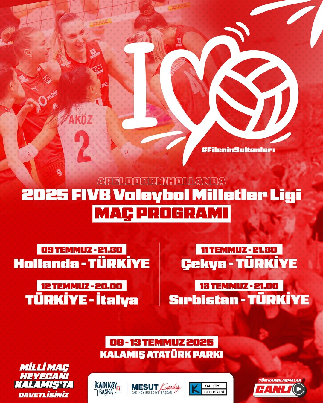 Kadıköy Belediyesi- 2025 FIVB Voleybol Milletler Ligi Maç Programı