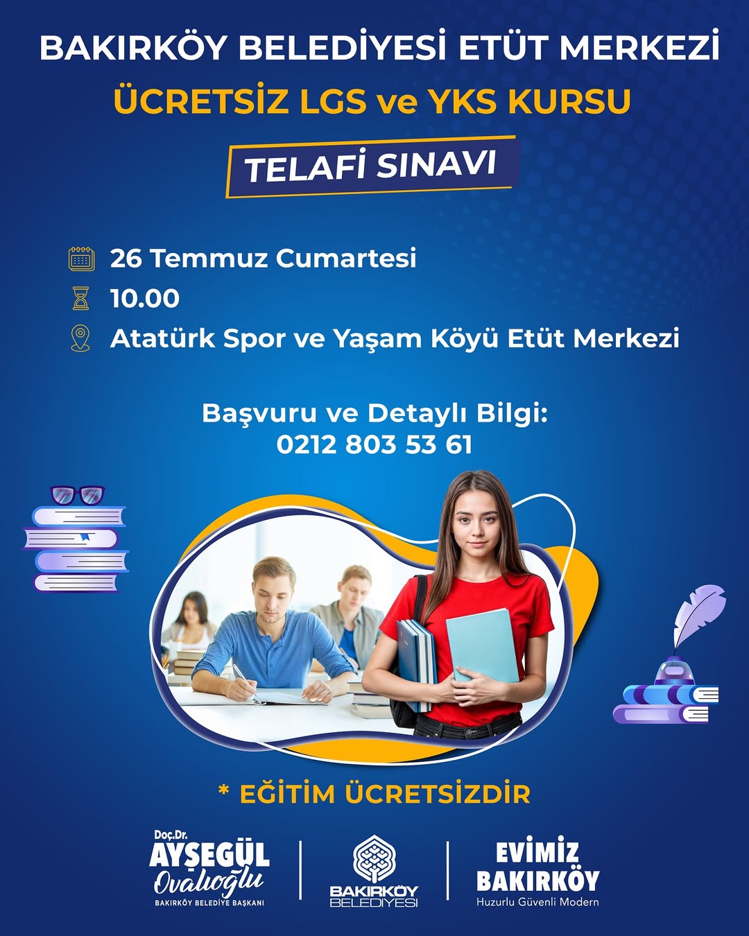 Bakırköy Belediyesi - Ücretsiz LGS ve YKS Kursları Telafi Sınavı 