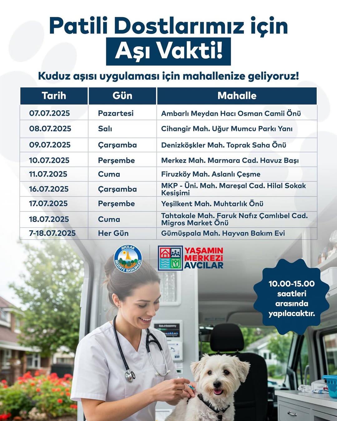 Avcılar Belediyesi- Patili Dostlarımız için Aşı Vakti