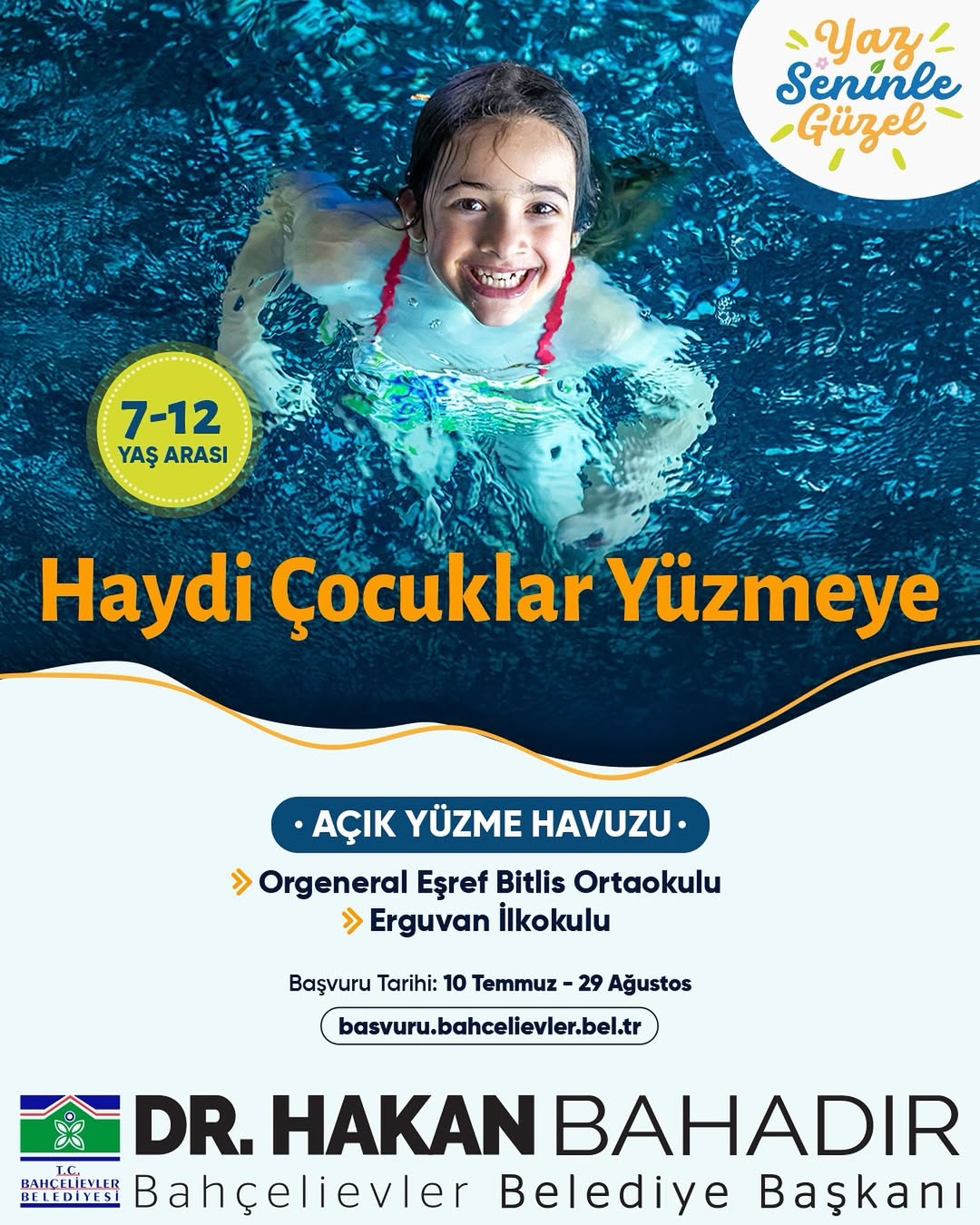 Bahçelievler Belediyesi - "Haydi Çocuklar Yüzmeye" Başvuruları