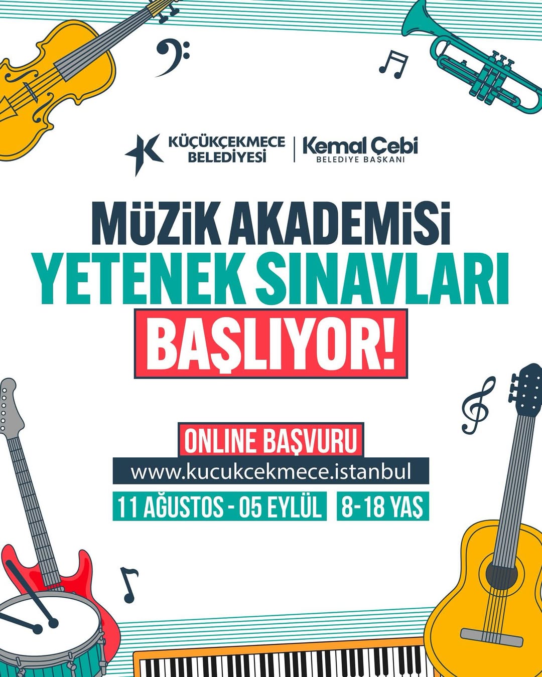 Küçükçekmece Belediyesi- Müzik Akademisi Yetenek Sınavları Başlıyor!