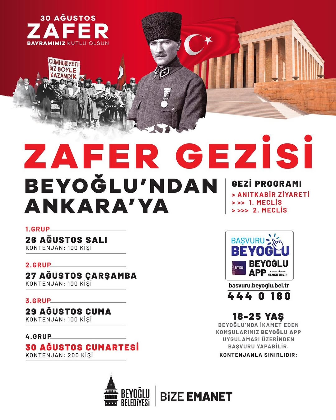 Beyoğlu Belediyesi - Zafer Gezisi "Beyoğlu' ndan Ankara' ya"