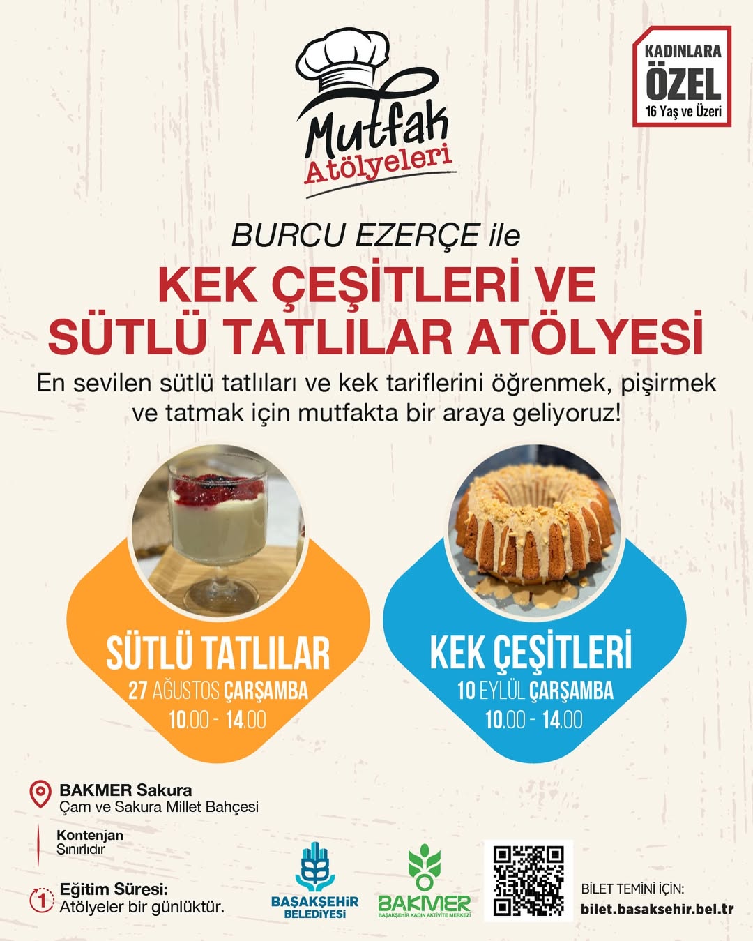 Başakşehir Belediyesi - Kek Çeşitleri ve Sütlü Tatlılar Atölyesi 