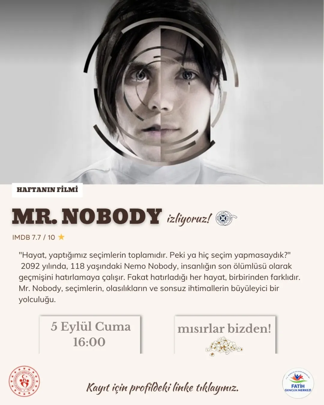 Gençlik ve Spor Bakanlığı- Fatih Gençlik Merkezi-Eylül Ayı Cep Sineması Başlıyor!