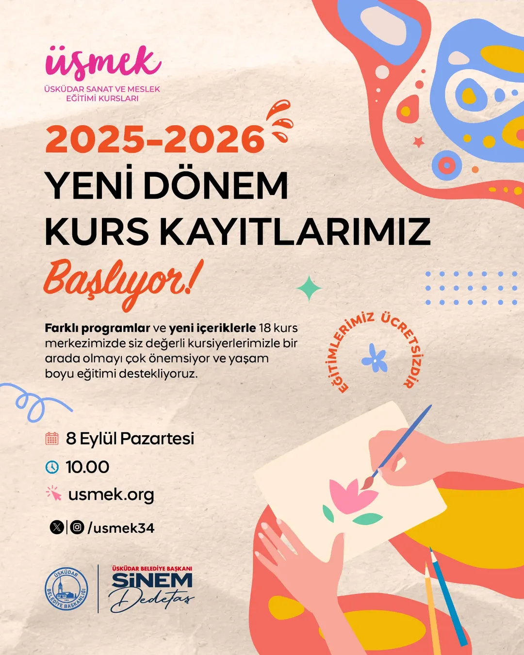 Üsküdar Kültür Sanat - 2025-2026 Yeni Dönem Kurs Kayıtları