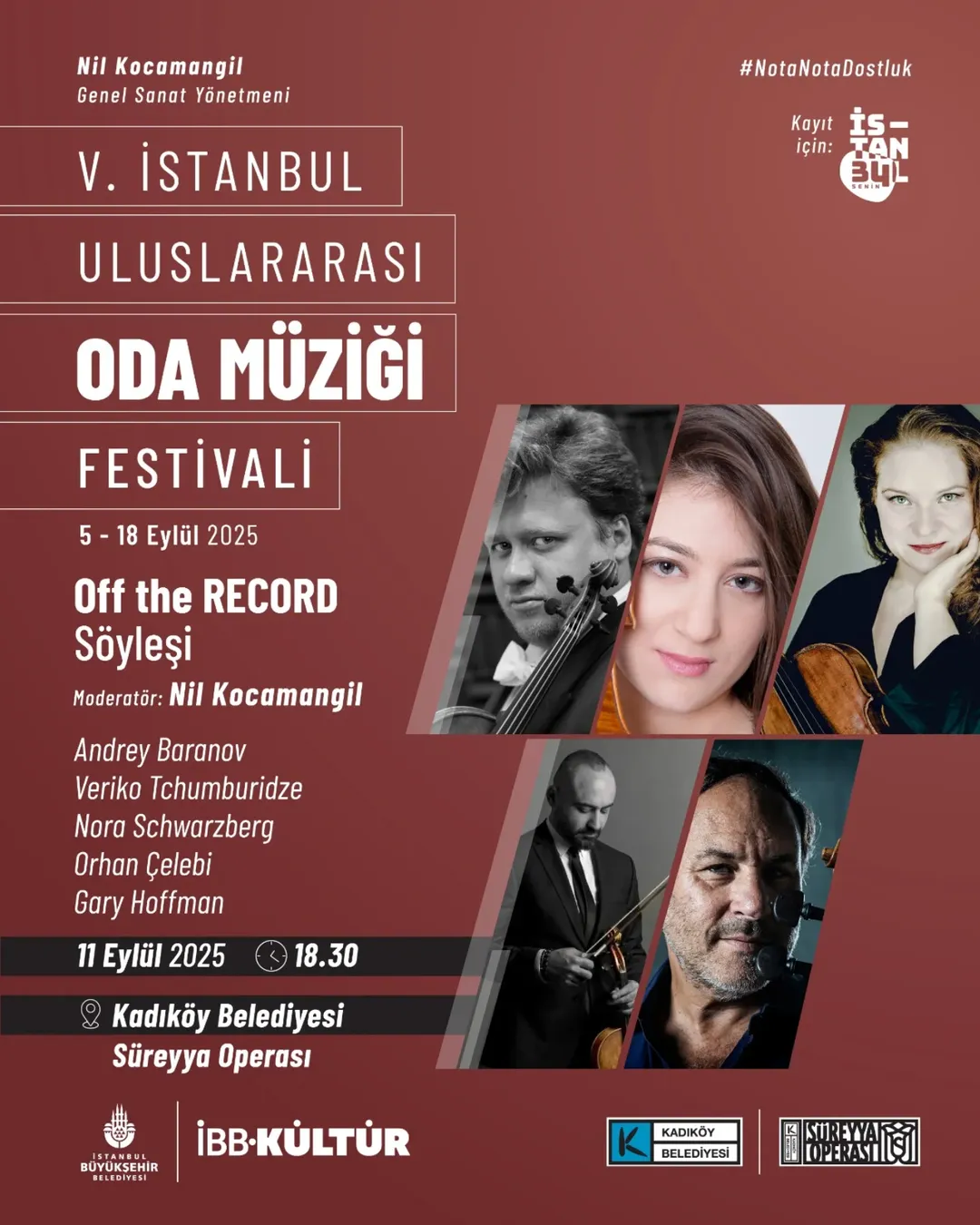 İBB Kültür - 5. İstanbul Uluslararası Oda Müziği Festivali – Off the Record Söyleşileri