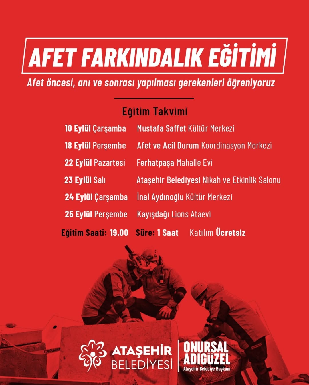 Ataşehir Belediyesi- Afet Farkındalık Eğitimi