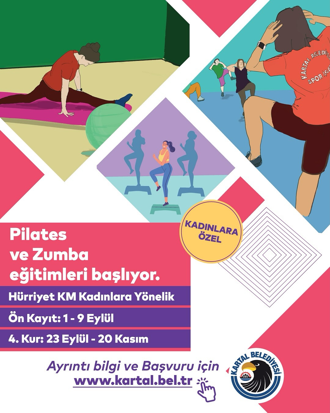 Kartal Belediyesi- Zumba ve Pilates Eğitimleri Başlıyor!