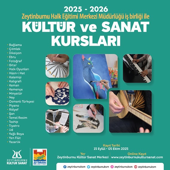 Zeytinburnu Belediyesi- Kültür ve Sanat Kursları Başlıyor!
