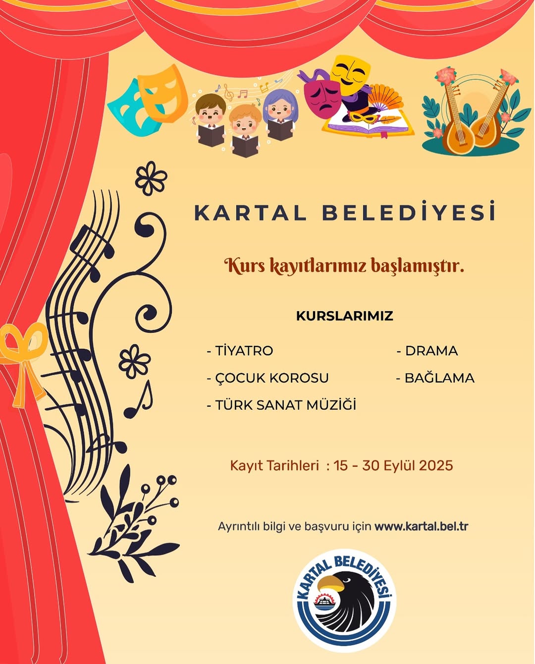 Kartal Belediyesi- Kültür Sanat Kurs Kayıtları Başlamıştır!