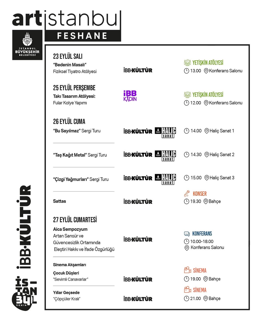 Artİstanbul Feshane - 23 Eylül - 27 Eylül Etkinlikleri