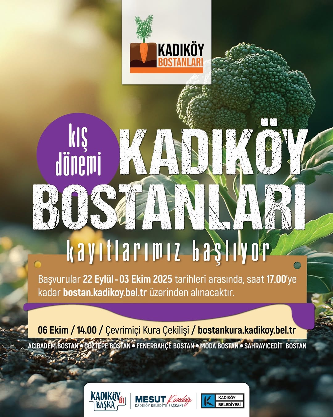 Kadıköy Belediyesi- Kadıköy Bostanları'nda Kış Dönemi Kayıtları Başladı!