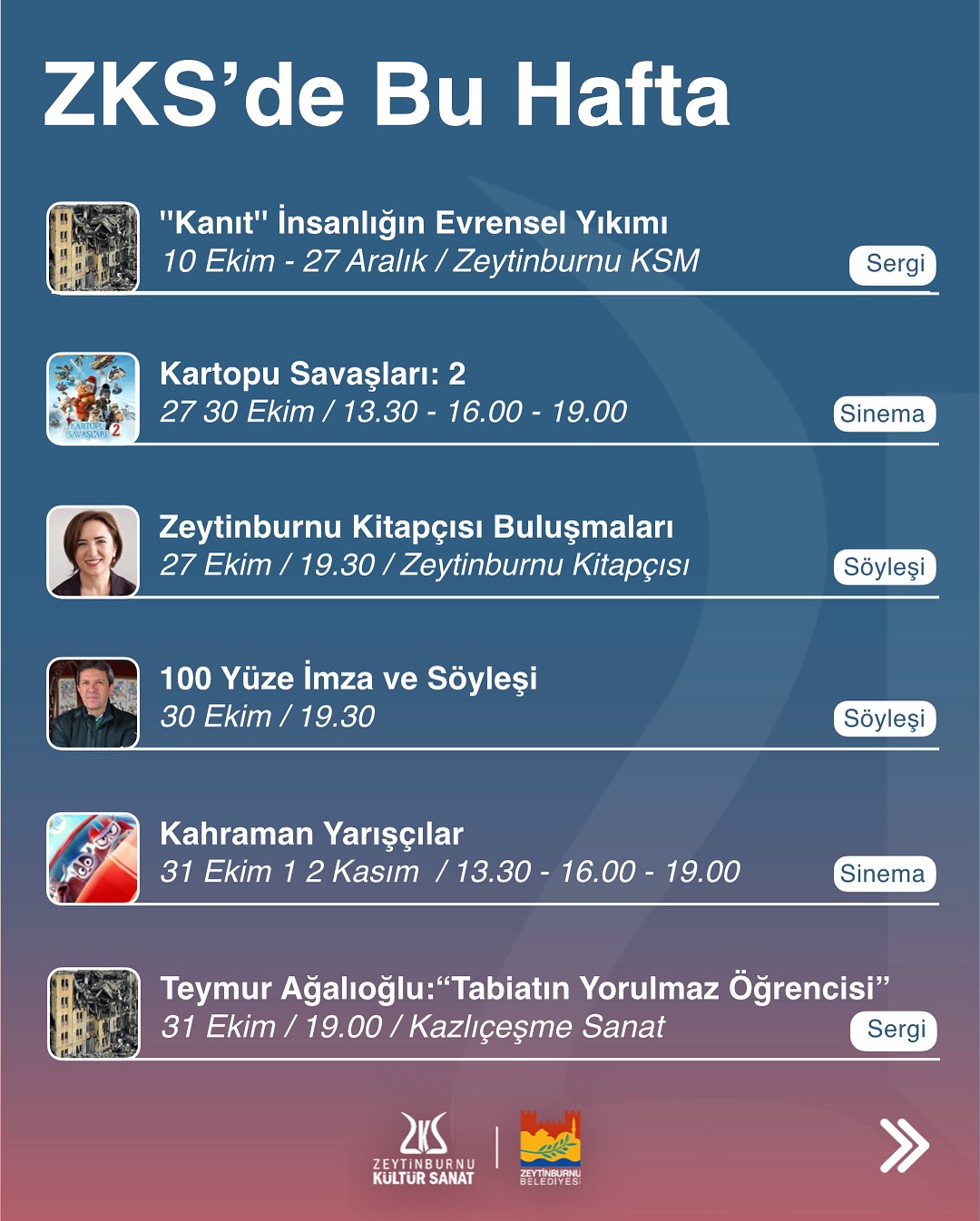 Zeytinburnu KSM- ZKS'de Bu Hafta