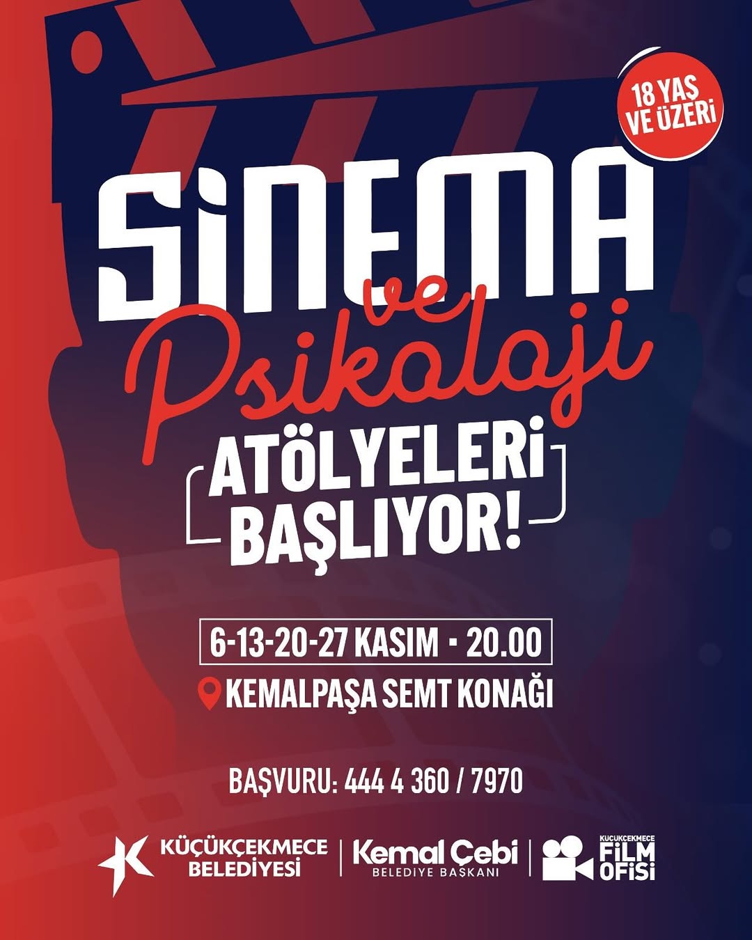 Küçükçekmece Belediyesi- Sinema ve Psikoloji Atölyeleri Başlıyor! 