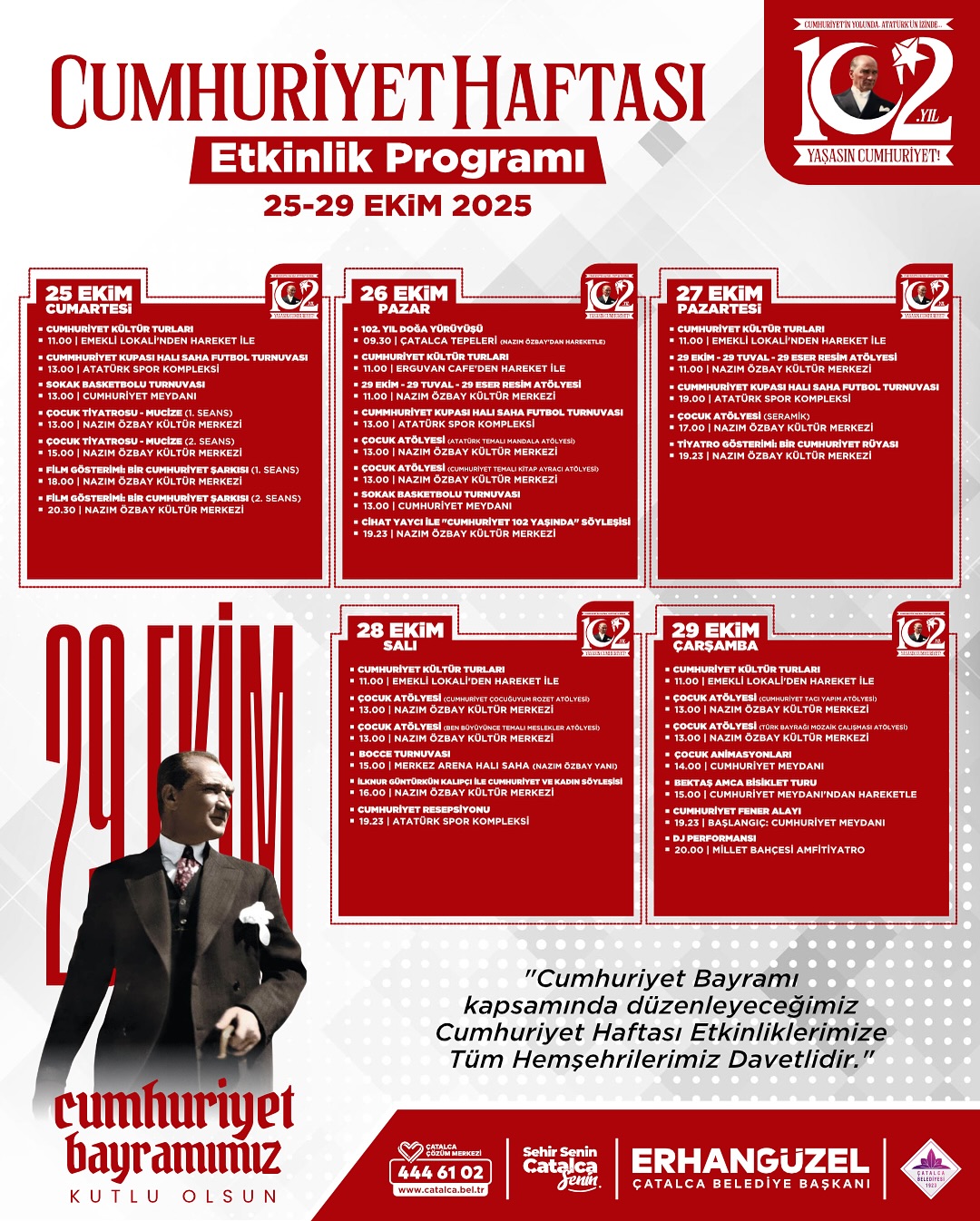 Çatalca Belediyesi- Cumhuriyet Haftası Etkinlik Programı