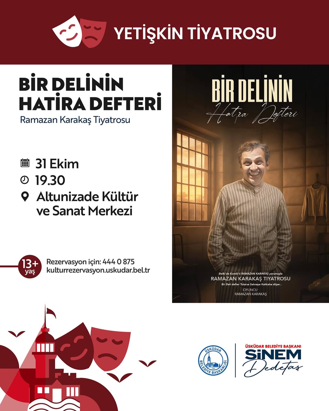 Üsküdar Kültür Sanat - "Bir Delinin Hatıra Defteri" Yetişkin Tiyatrosu