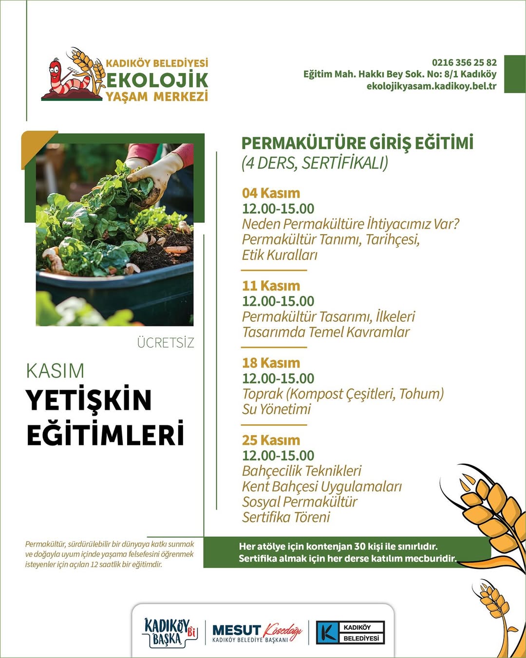 Kadıköy Belediyesi- Permakültüre Giriş Eğitimi