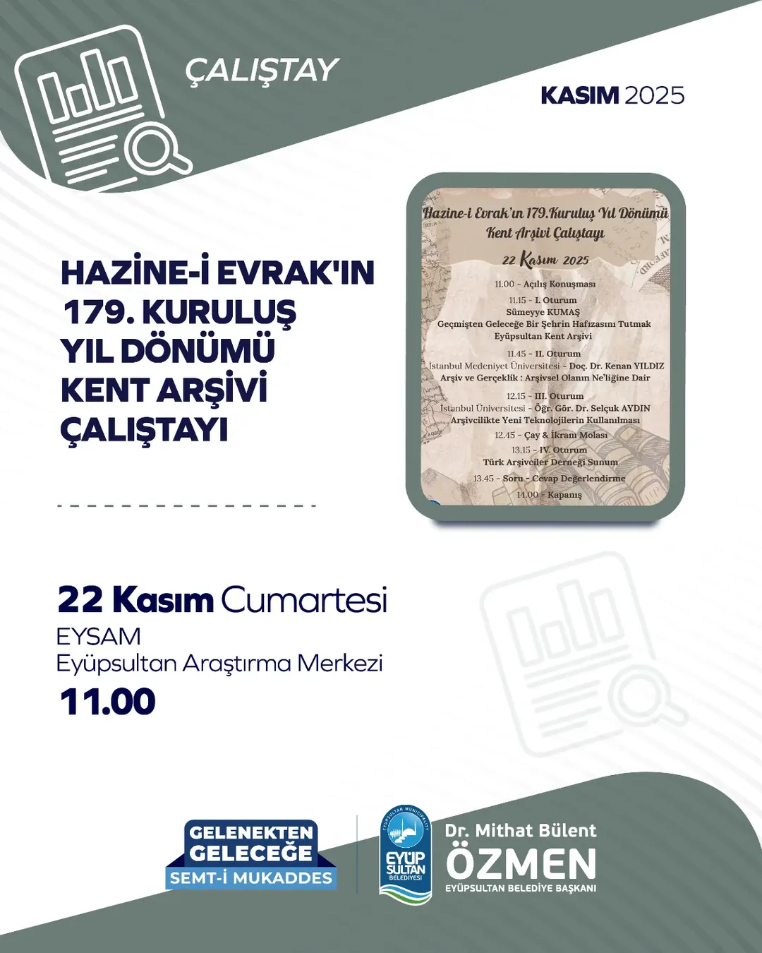 Eyüp Kültür Sanat - Hazine-i Evrak'ın 179. Kuruluş Yıl Dönümü Kent Arşivi Çalıştay