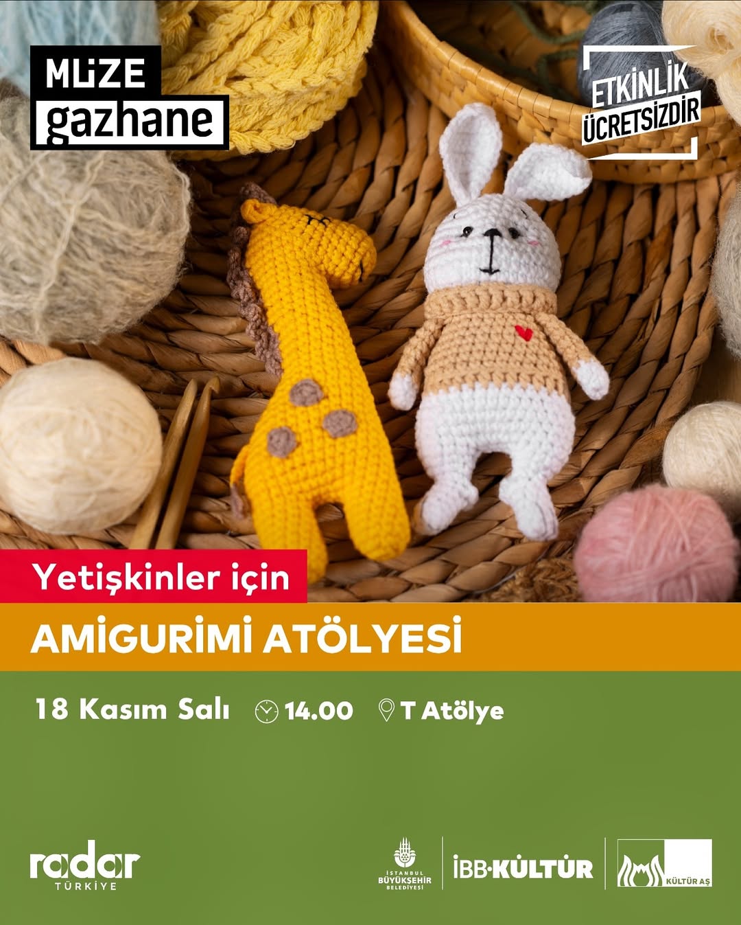 Müze Gazhane -  Yetişkinler için Amigurumi Atölyesi