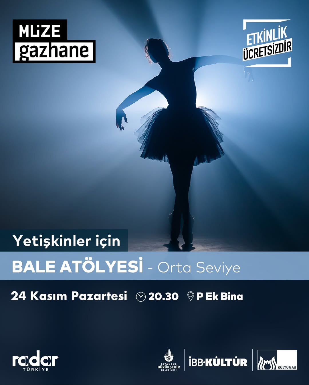 Müze Gazhane - Yetişkinler için Bale Atölyesi (Orta Seviye)