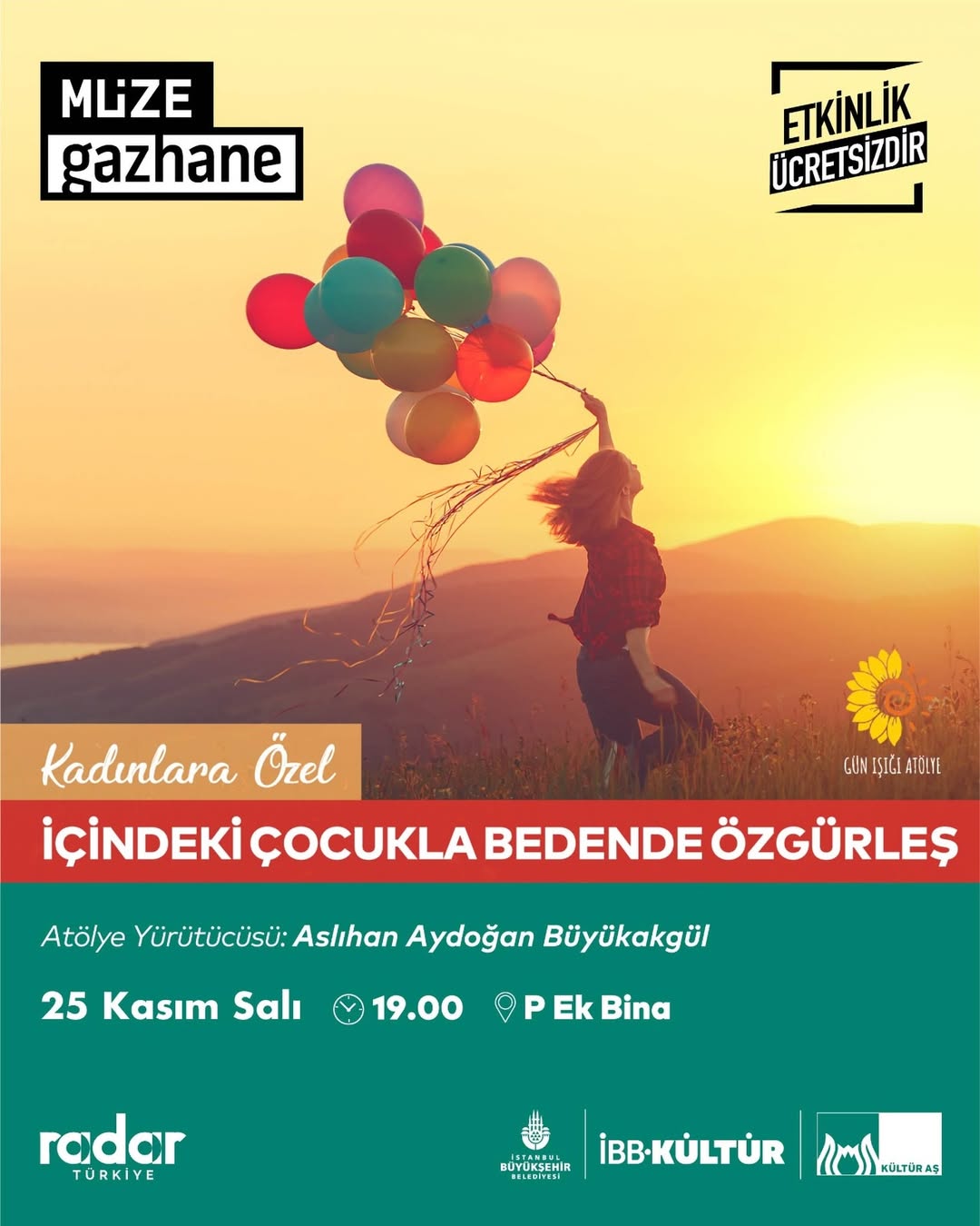 Müze Gazhane - Kadınlara Özel “İçindeki Çocukla Bedende Özgürleş”