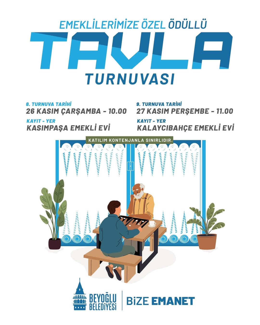 Beyoğlu Belediyesi - Emeklilerimize Özel Ödüllü Tavla Turnuvası 