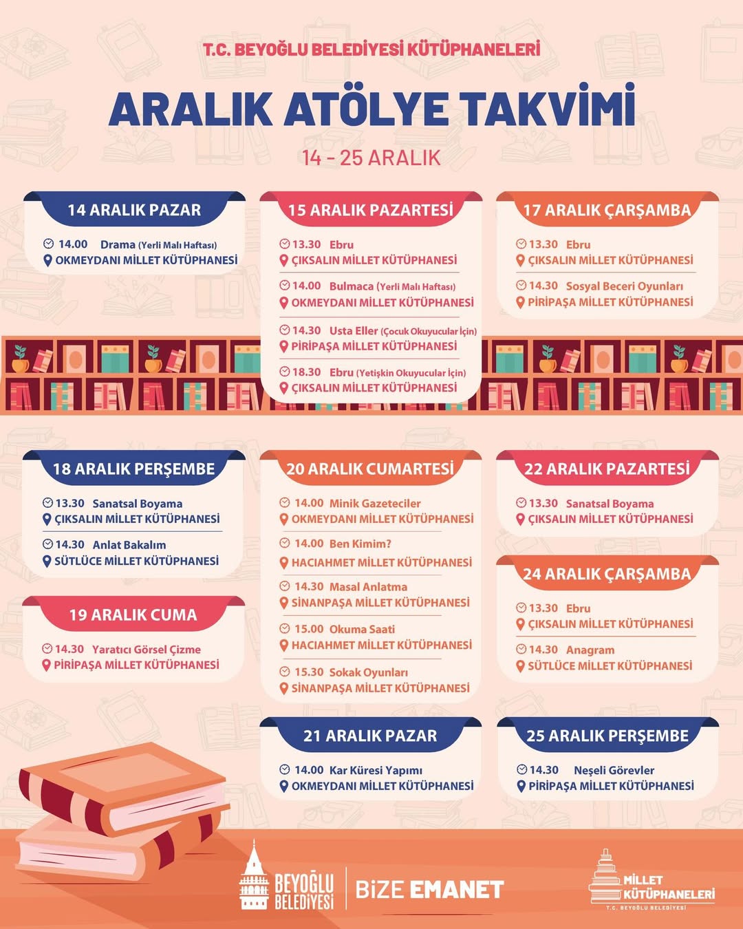Beyoğlu Belediyesi - Aralık Ayı Atölye Takvimi