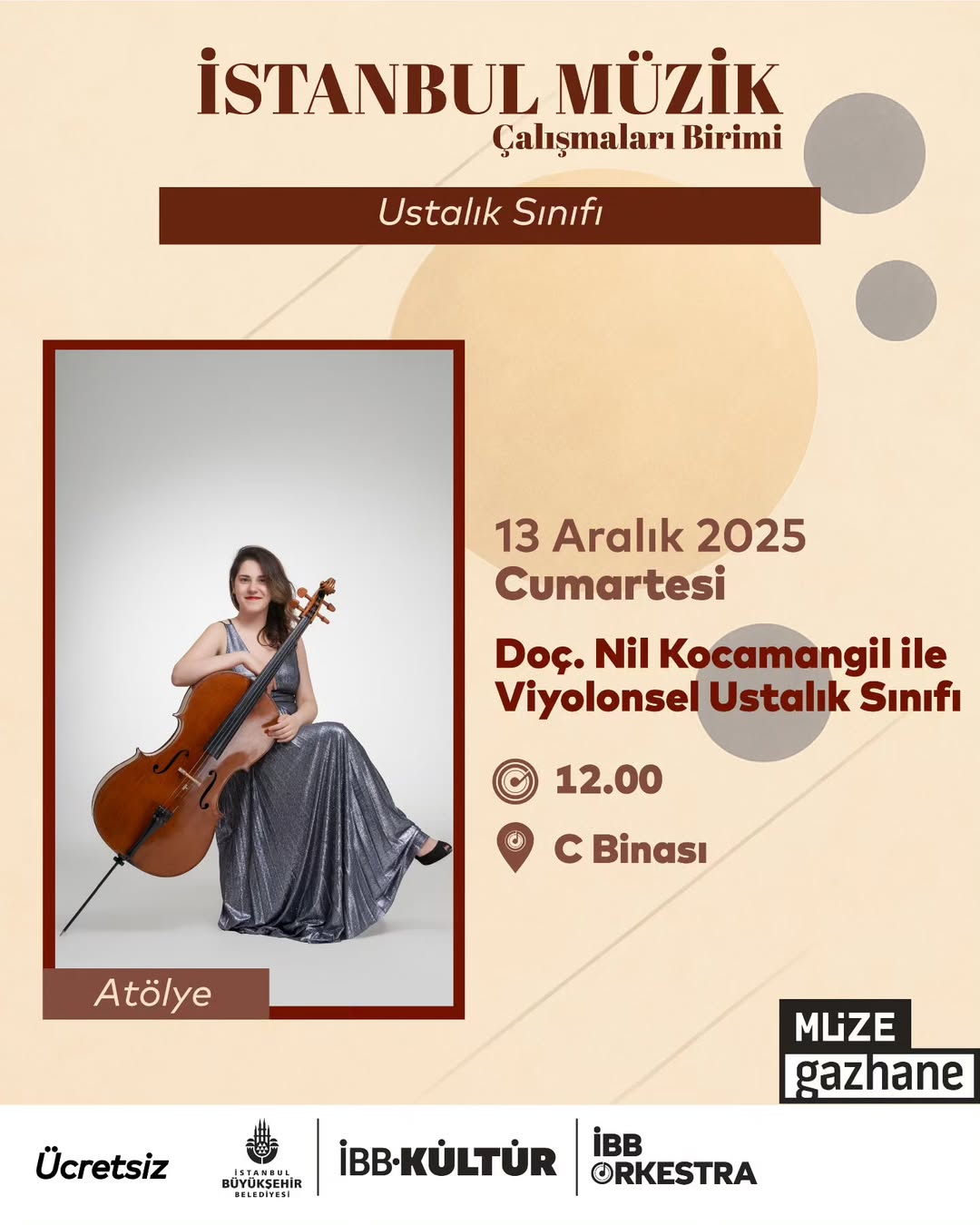 İBB Orkestra - Doç. Nil Kocamangil ile Viyolonsel Ustalık Sınıfı