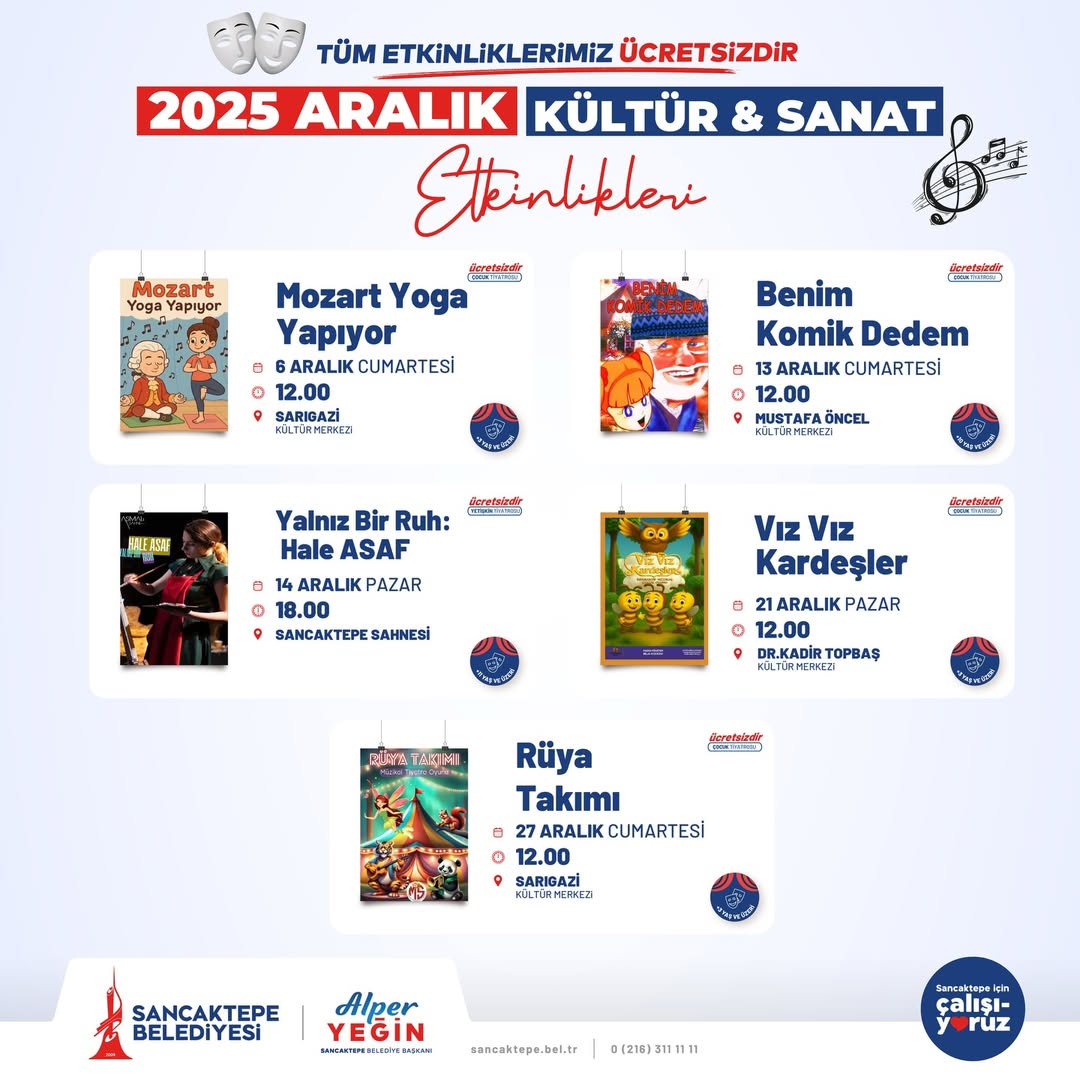 Sancaktepe Belediyesi - 2025 Aralık Kültür Sanat Etkinlikleri