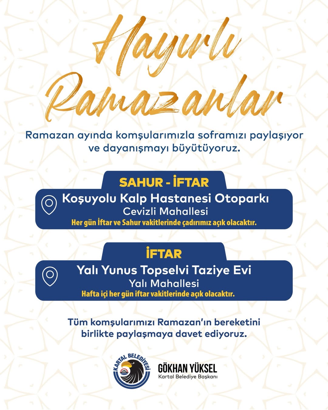 Kartal Belediyesi- Ramazanda İftar ve Sahur Noktaları