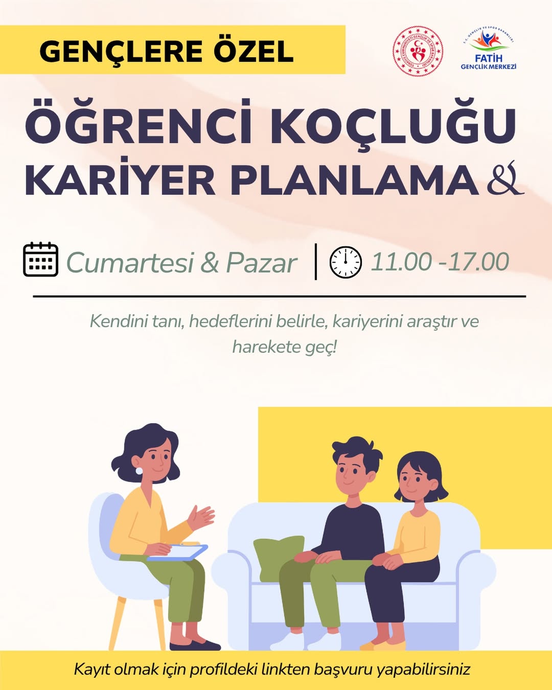 Gençlik ve Spor Bakanlığı- Fatih Gençlik Merkezi- Öğrenci Koçluğu & Kariyer Planlama