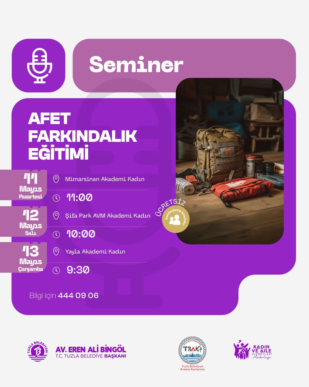 Tuzla Belediyesi - Seminer: Afet Farkındalık Eğitimi
