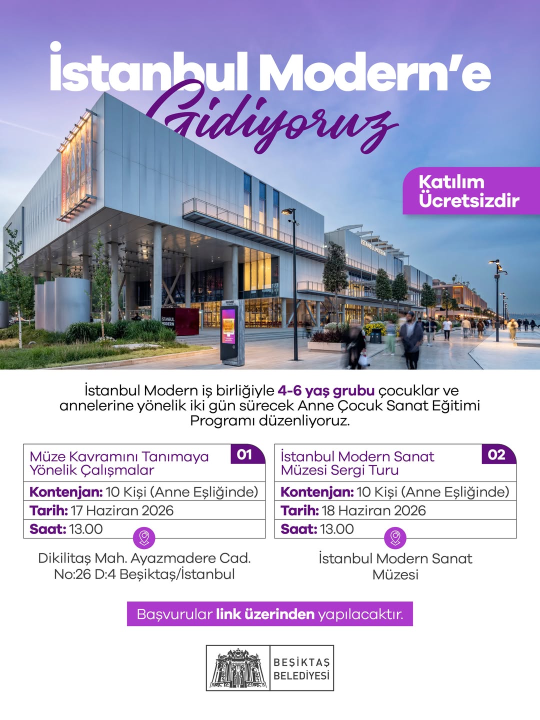 Beşiktaş Belediyesi - "İstanbul Modern" Anne Çocuk Sanat Eğitimi Programı